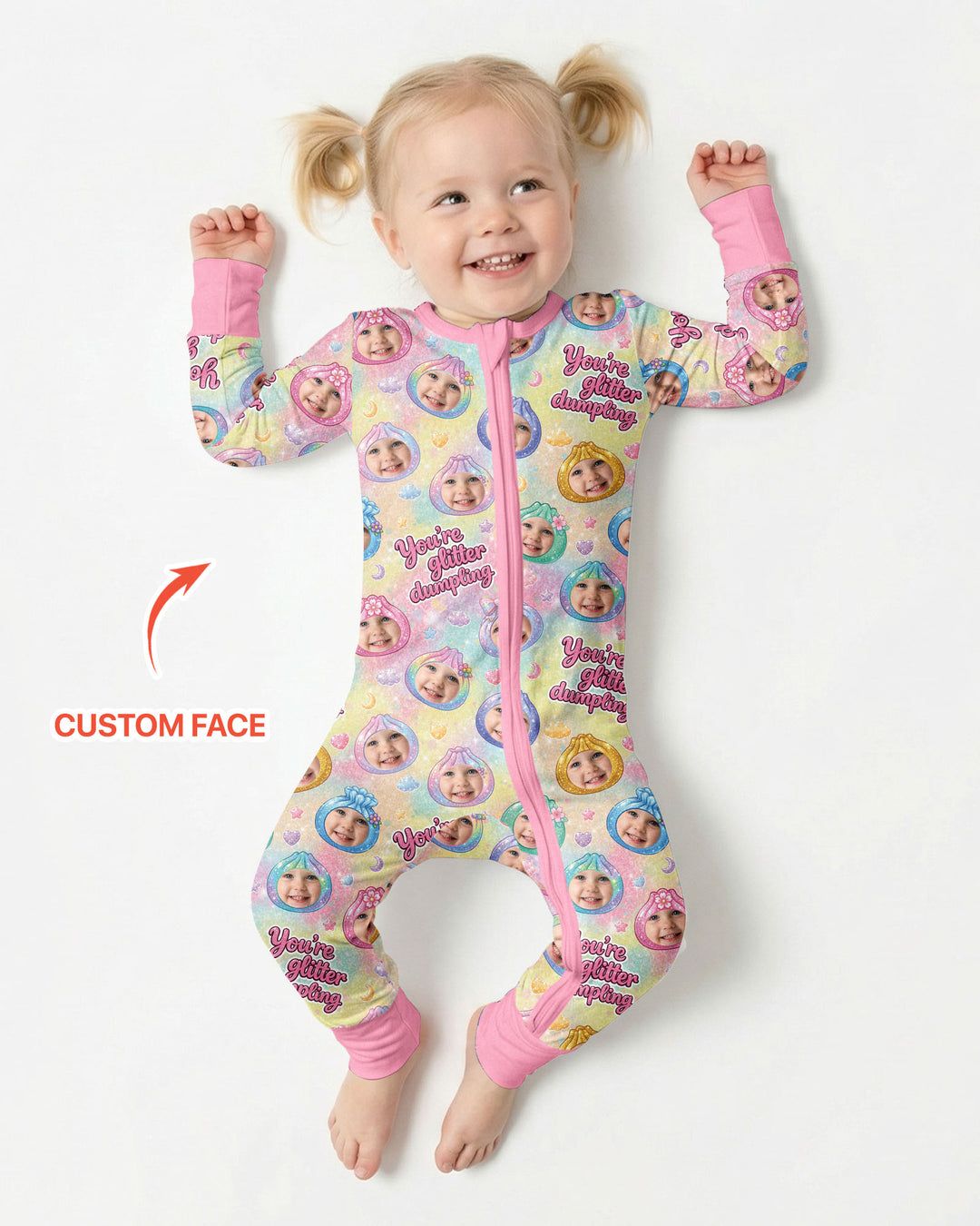 Custom Photo You're Glitter Dumpling Bamboo Convertible Zippy
