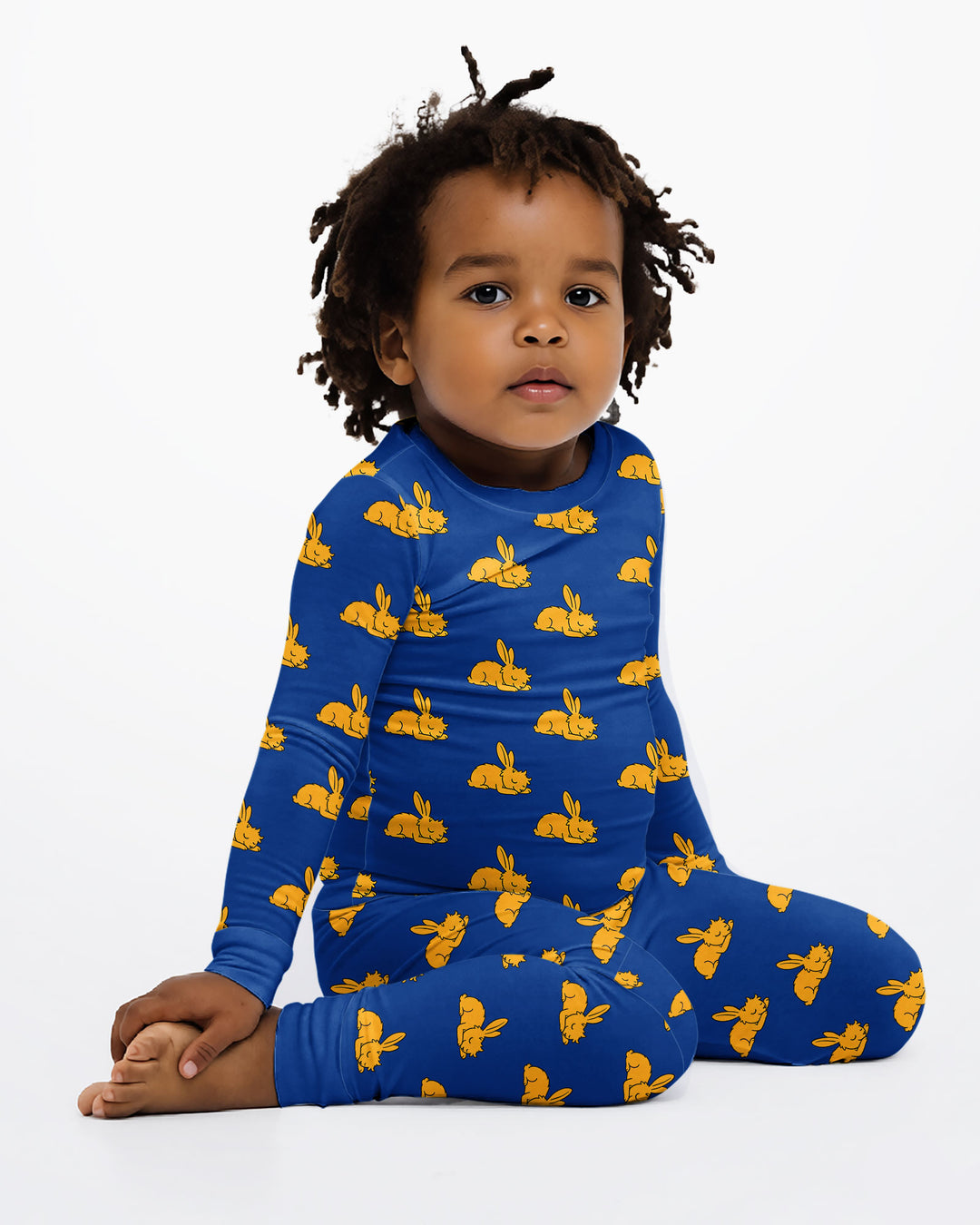Sleepy Golden Bunnies Bamboo Two Piece Long Sleeve Pajama Set