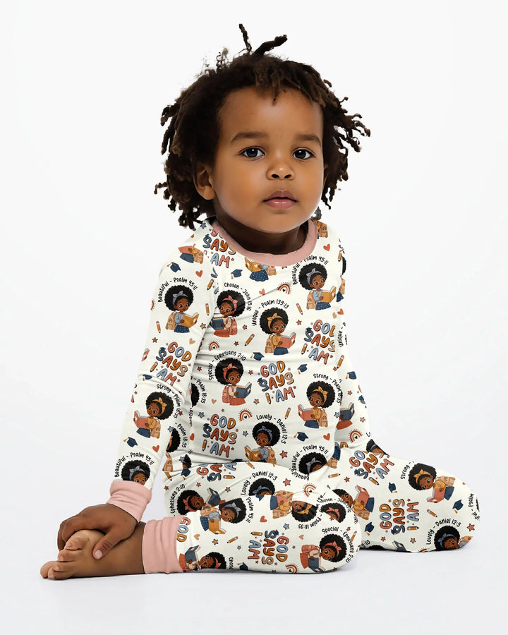 Zweiteiliges Langarm-Pyjama-Set mit Sommerfrüchten