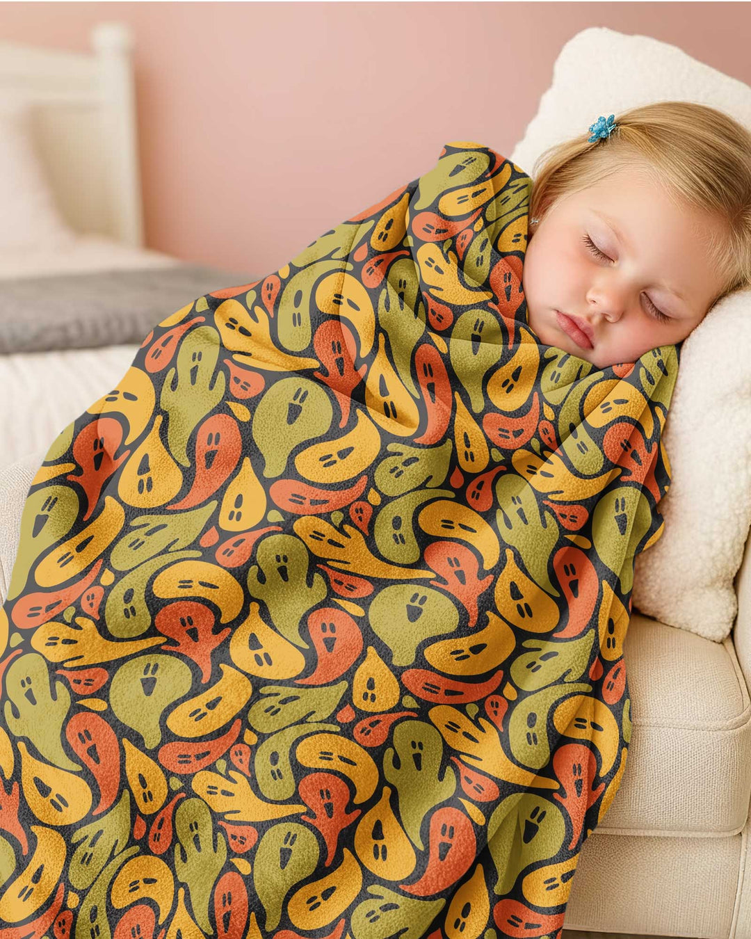 Retro Haunts & Happy Boos Bamboo Blanket