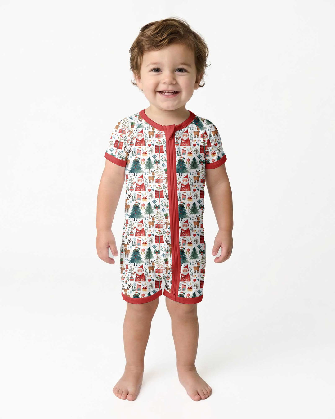Christmas Tree Santa Bamboo Shorty Zippy