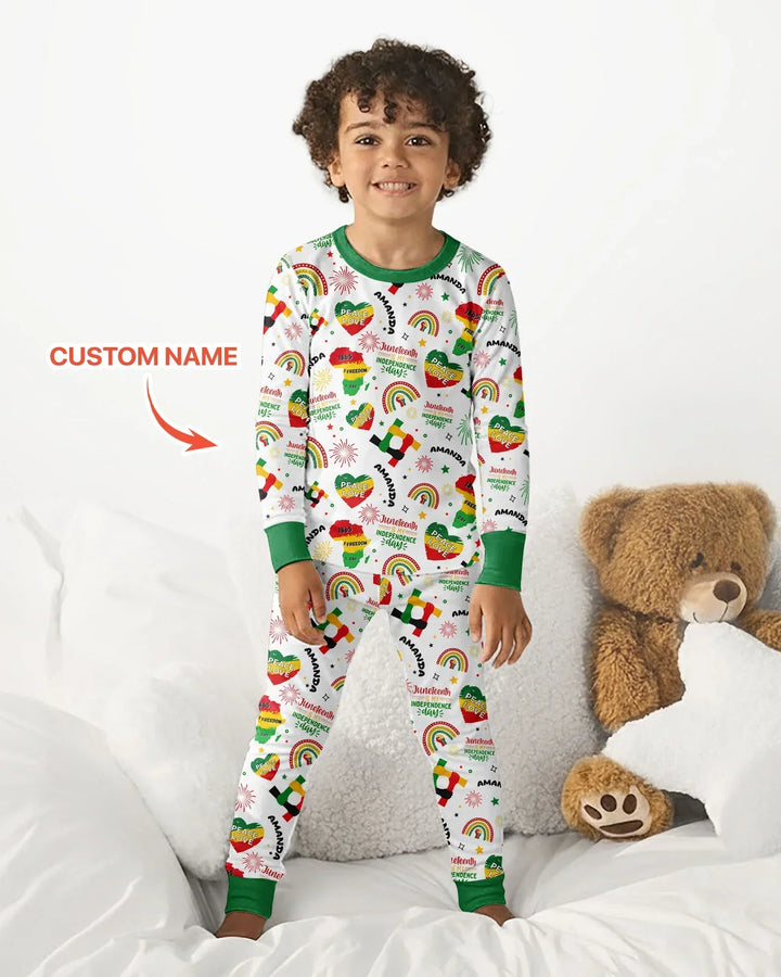 Zweiteiliges Langarm-Pyjama-Set mit Sommerfrüchten