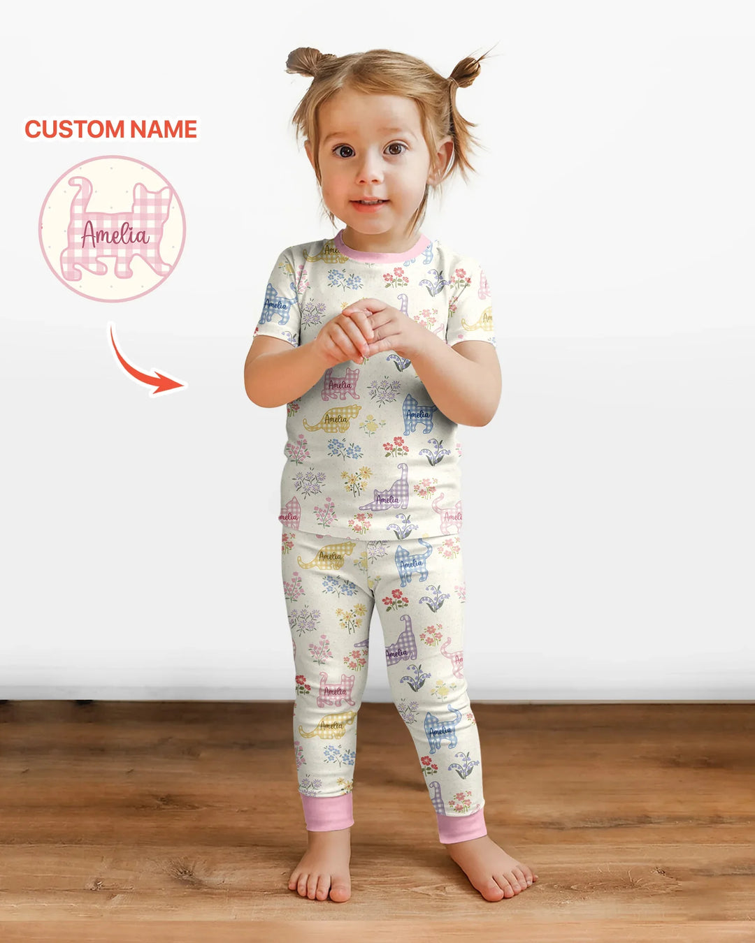 Zweiteiliges, kurzärmliges Pyjama-Set mit Marienkäfern