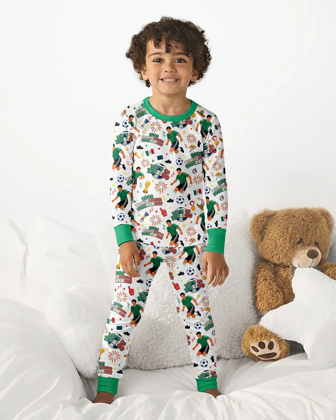 Zweiteiliges Langarm-Pyjama-Set mit Sommerfrüchten