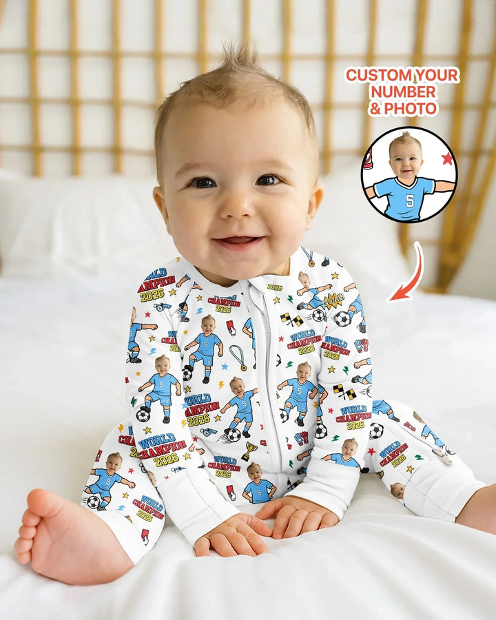 Gerippte Babykleidung mit individuellem Foto - Weich &amp; Skizzenhaft