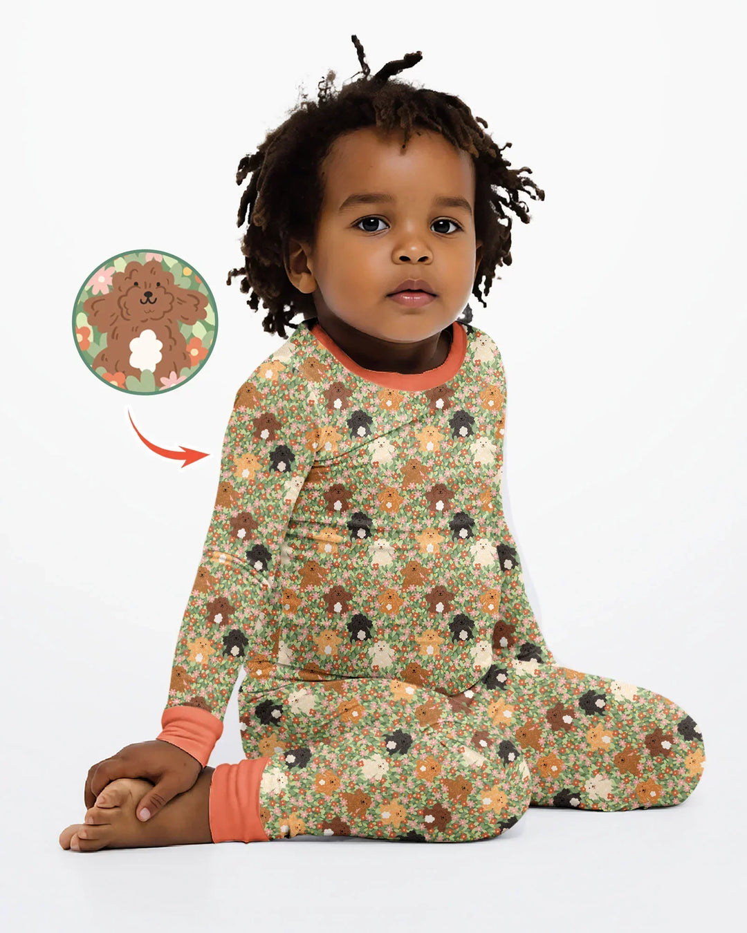 Zweiteiliges Langarm-Pyjama-Set mit Sommerfrüchten