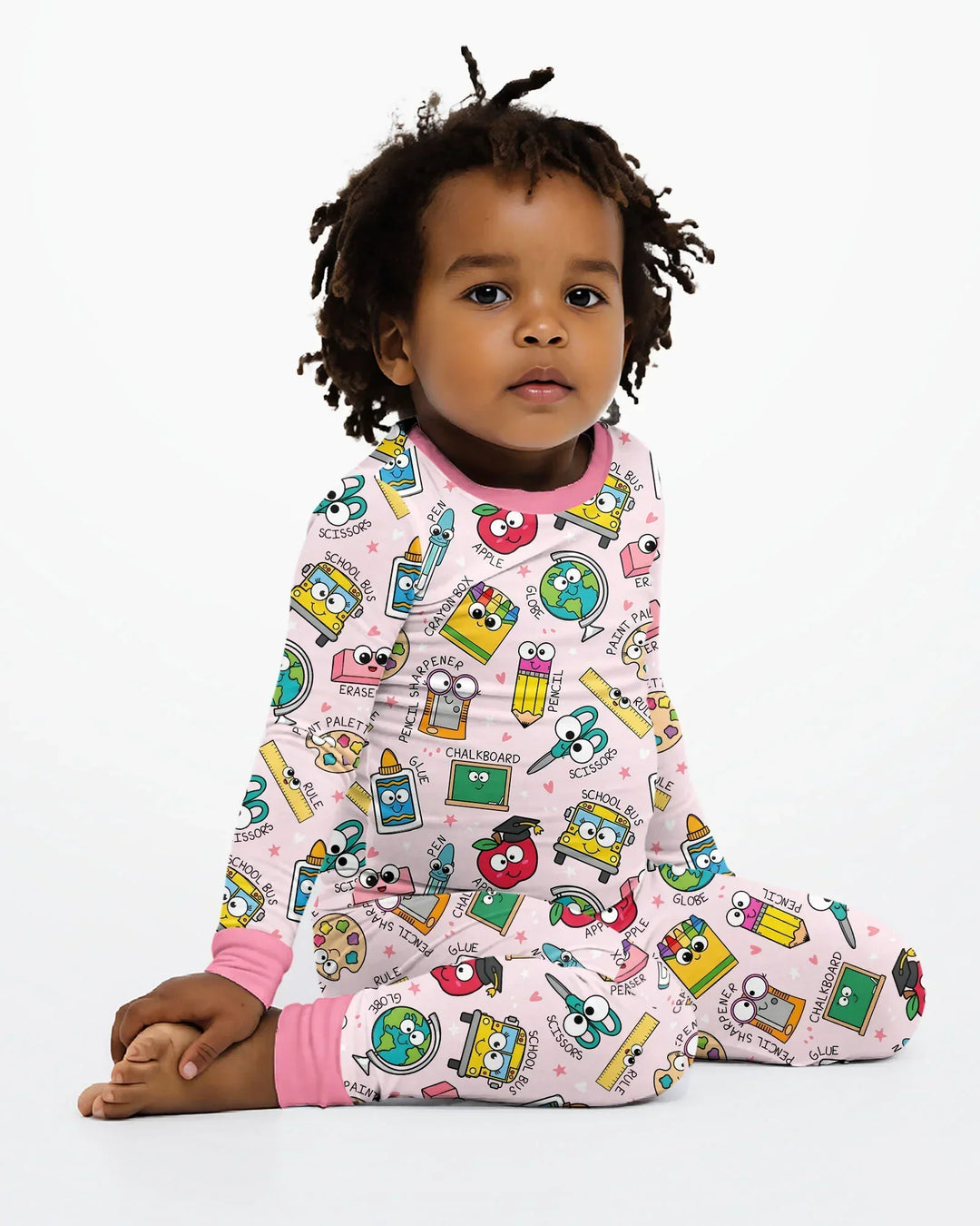 Happy School Pals  Bamboo Two Piece Long Sleeve Pajama Set