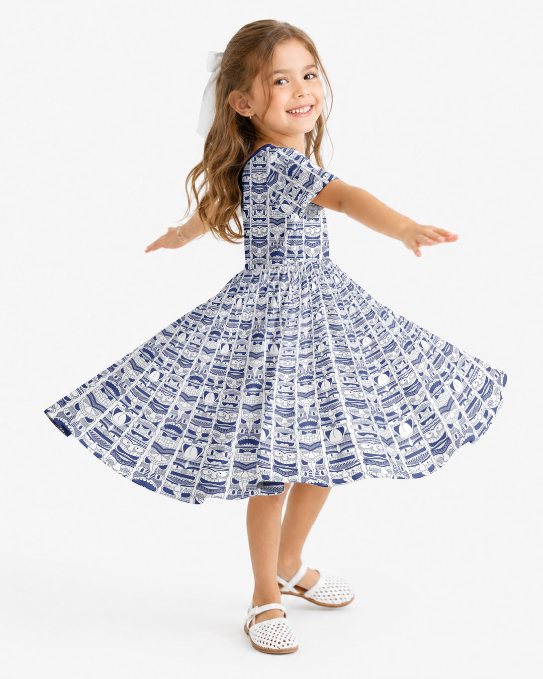 Friendly Totem Pole Figures Bamboo Twirl Dress