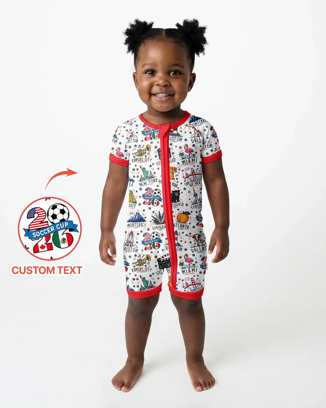 2026 Soccer Cup Host Citties Bamboo Shorty Zippy