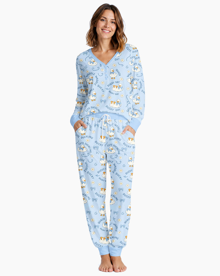 Happy Ducky Day Bamboo Women Pajama Set