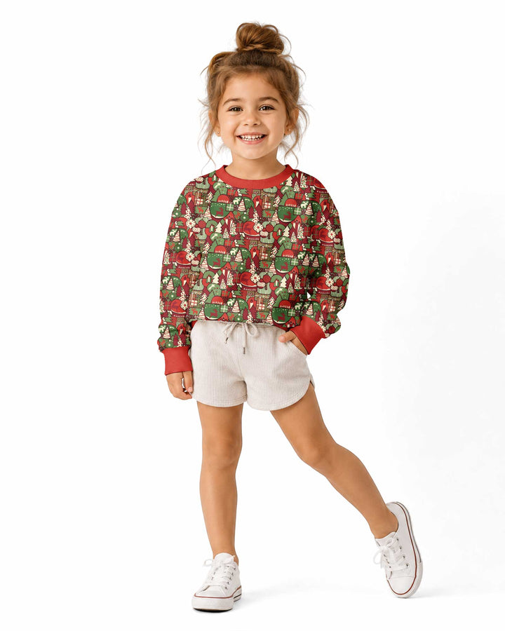 Christmas Time Mosaic Bamboo Crewneck Sweatshirt