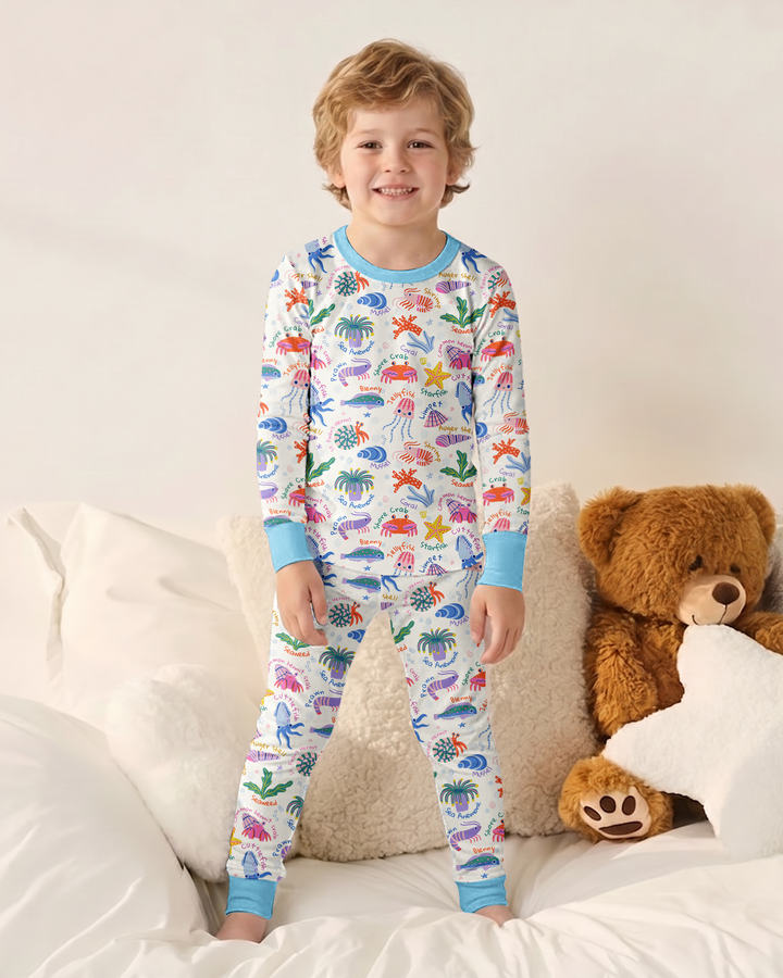 Tide Pool Pals Bamboo Two Piece Long Sleeve Pajama Set