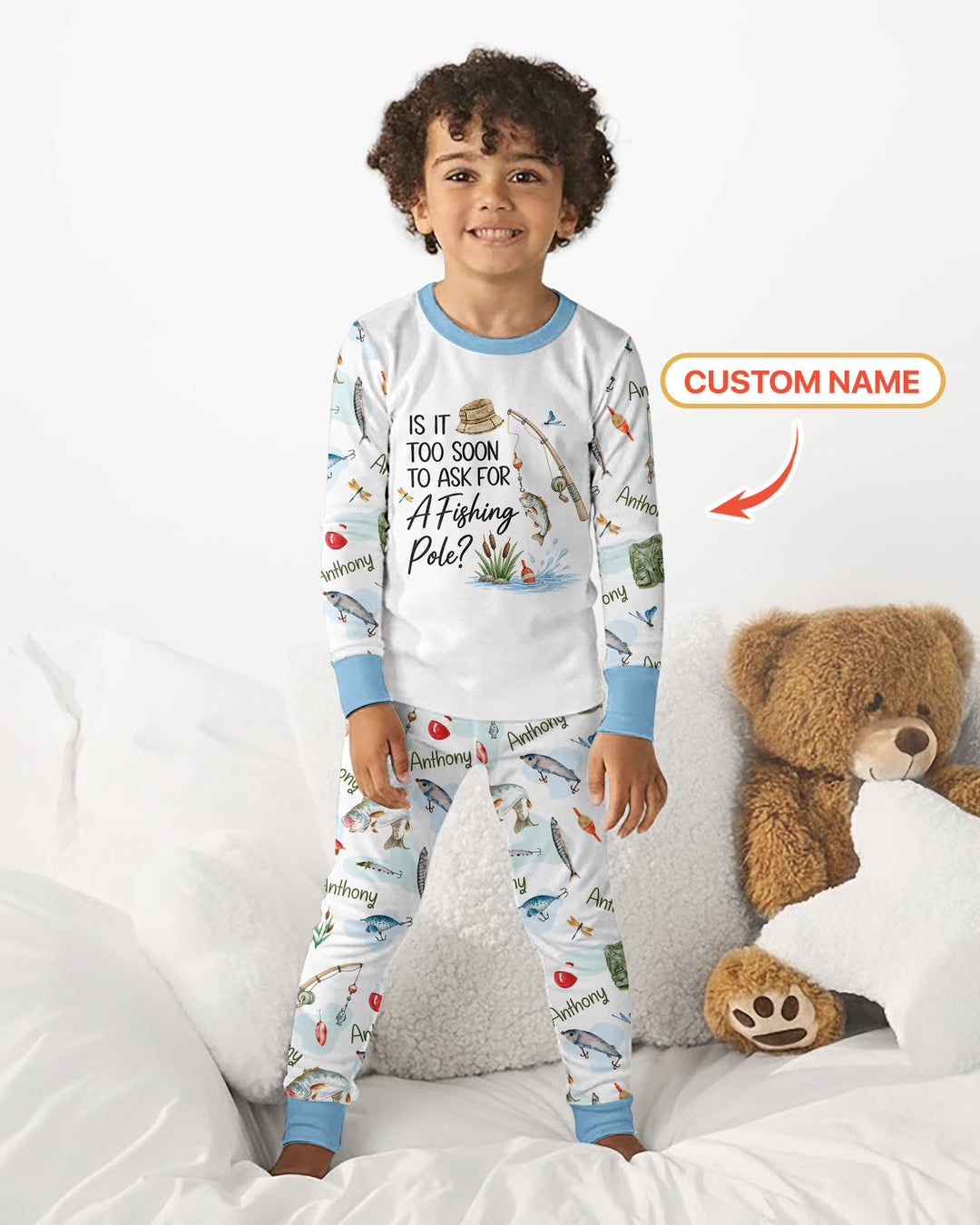 Is It Too Soon To Ask For A Fishing Pole Bamboo Two Piece Long Sleeve Pajama Set