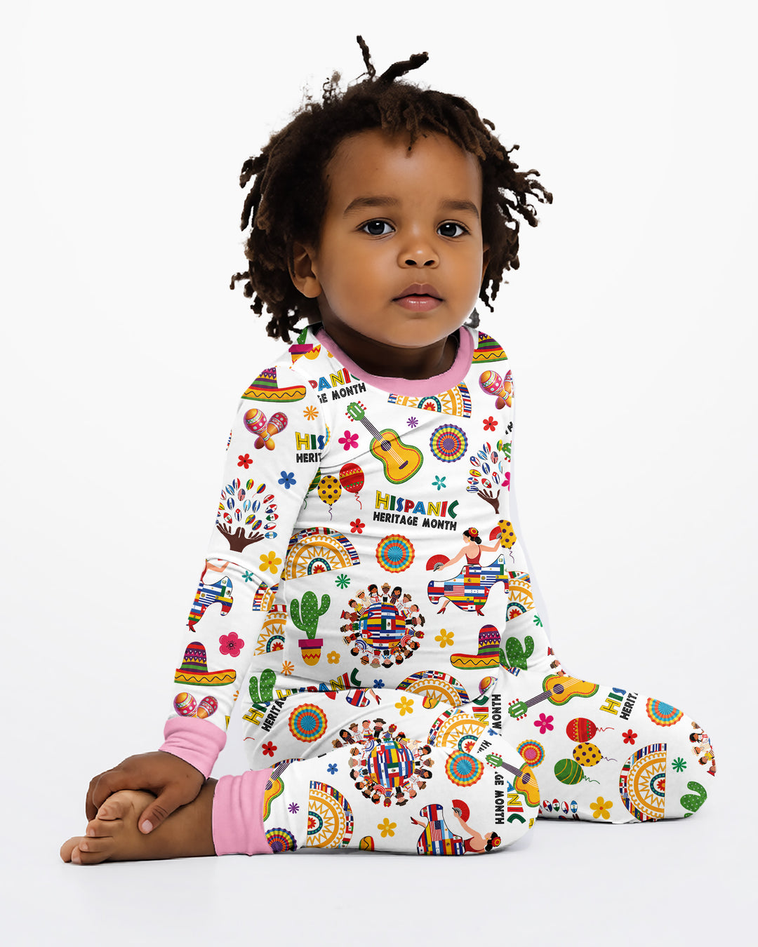 Zweiteiliges Langarm-Pyjama-Set mit Sommerfrüchten