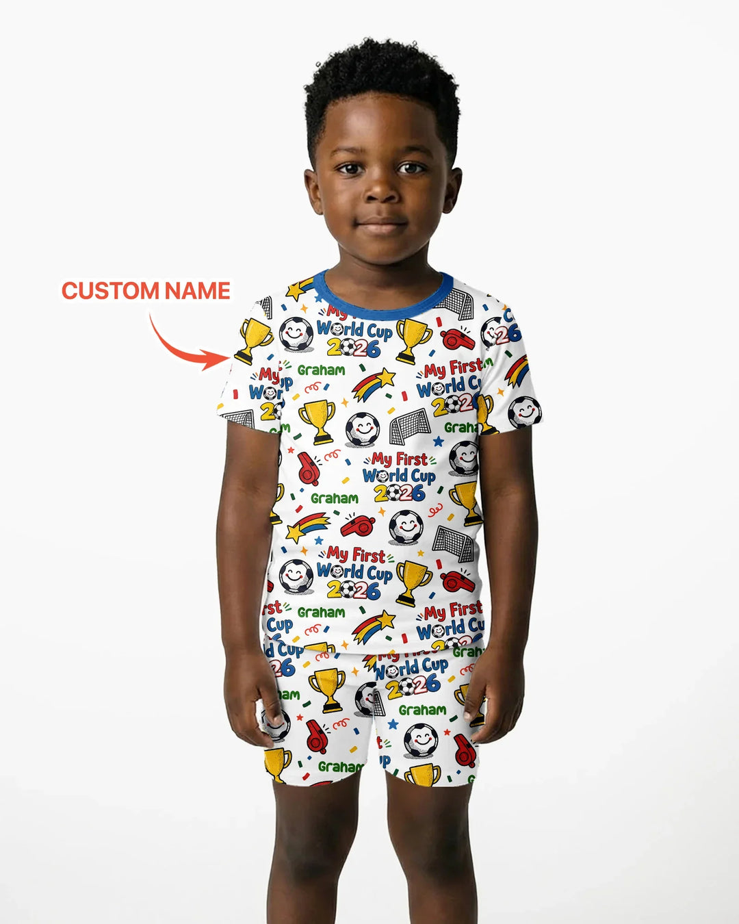 Zweiteiliges Pyjama-Set mit kurzen Ärmeln und Shorts im Sommer-Design