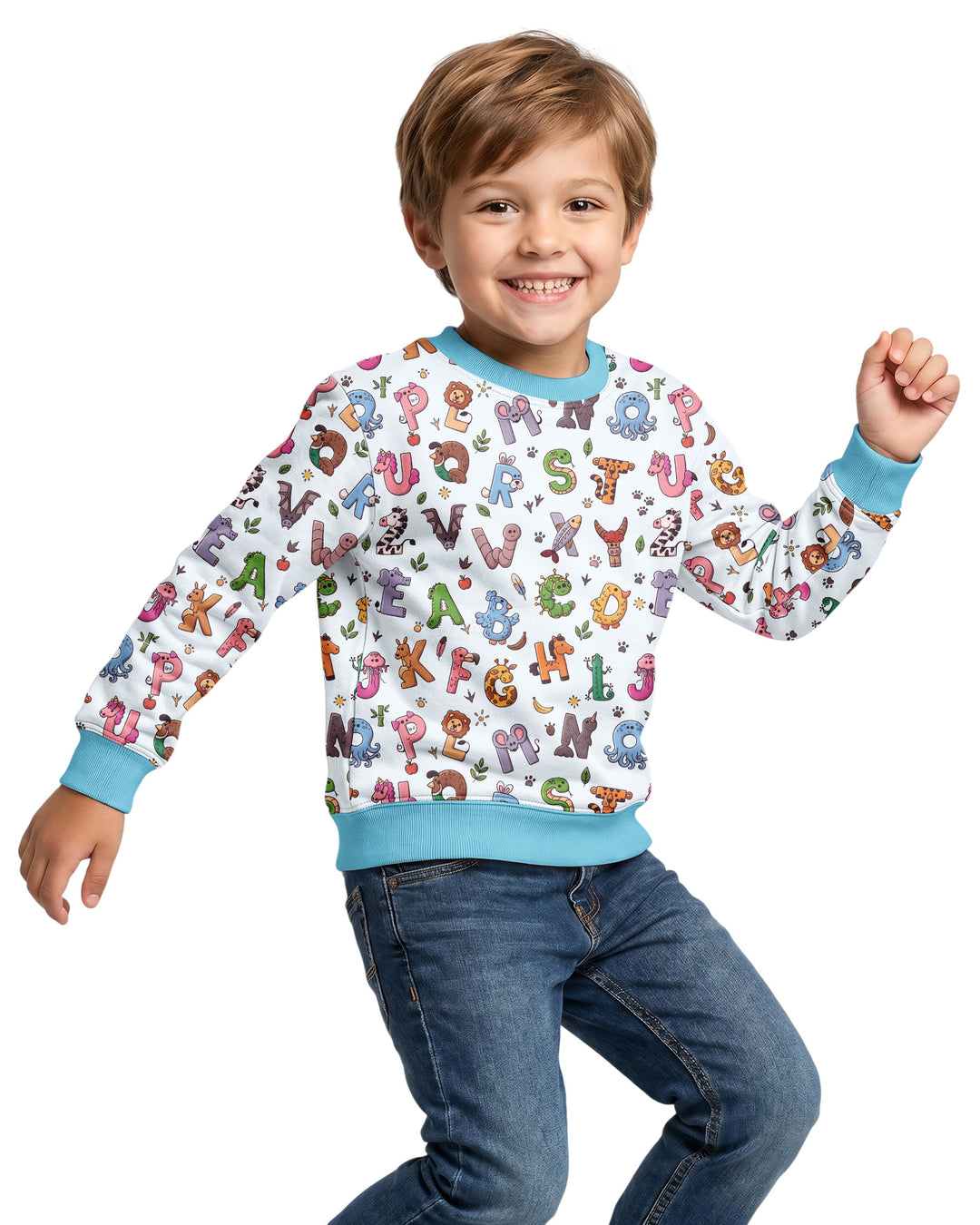 Animals Alphabet Bamboo Crewneck Sweatshirt