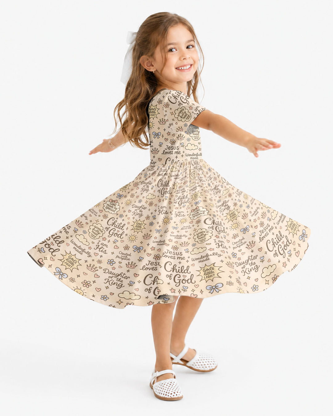 Child Of God Jesus Loves Me Bamboo Twirl Dress