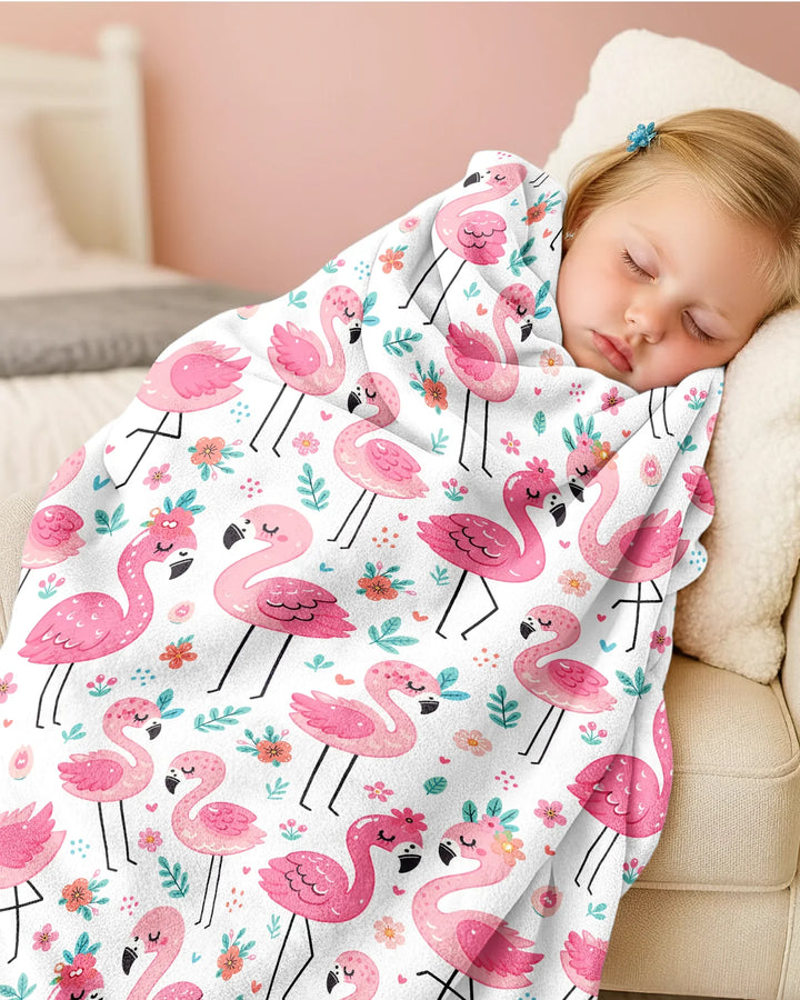 Hello Flamingo Bamboo Blanket