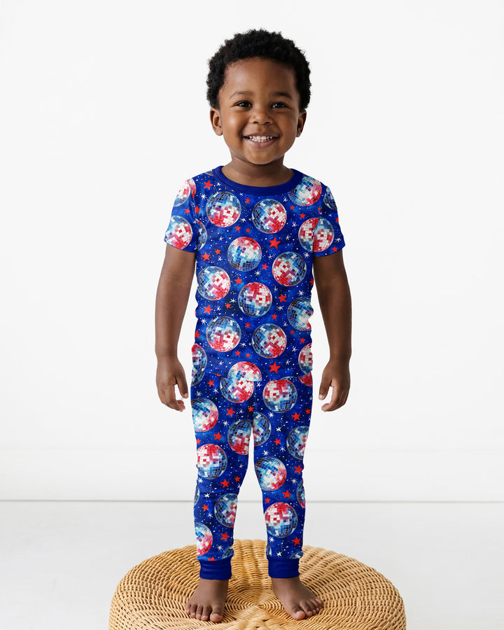 USA Disco Balls Bamboo Two Piece Short Sleeve Pajama Set