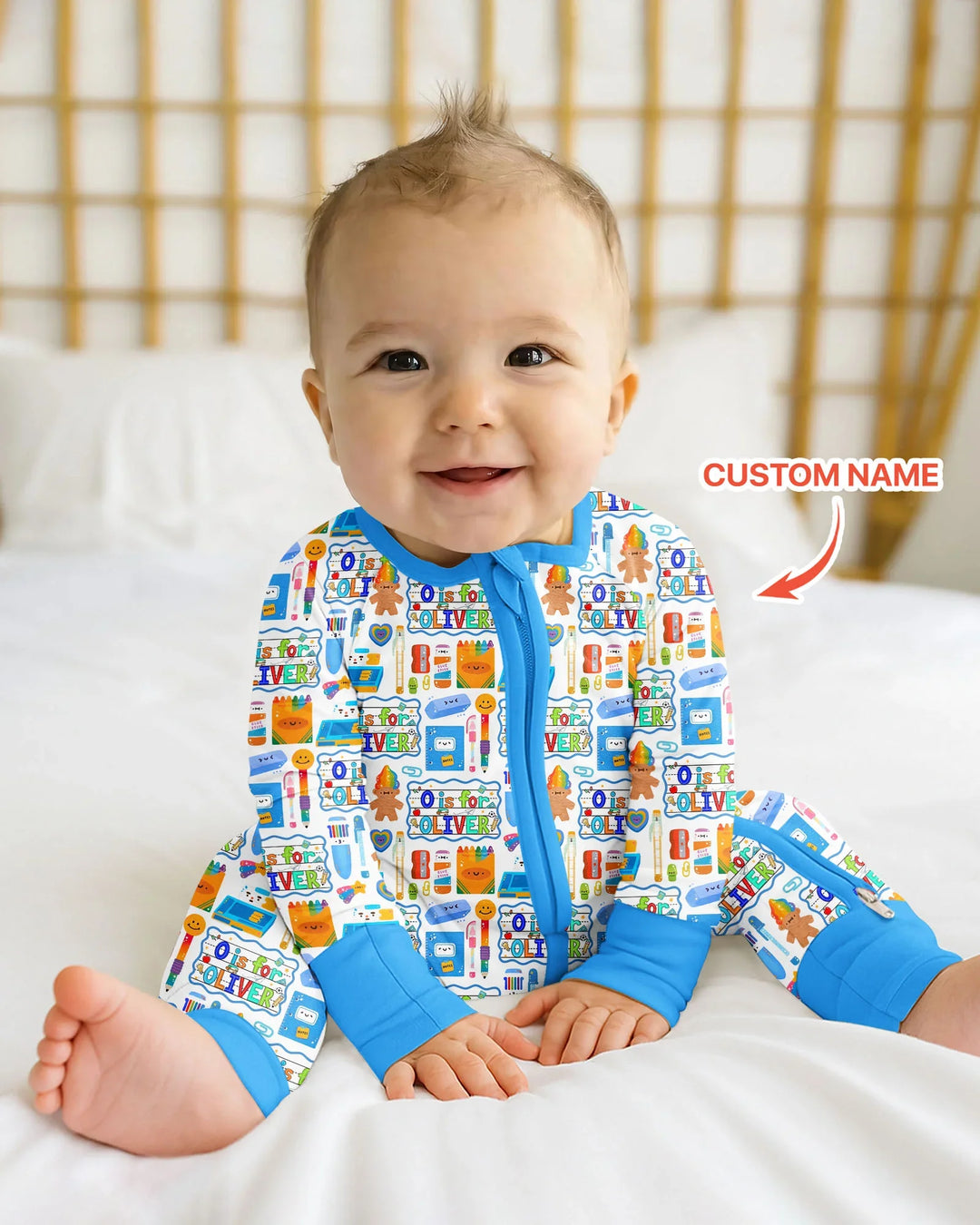 Gerippte Babykleidung mit individuellem Foto - Weich &amp; Skizzenhaft