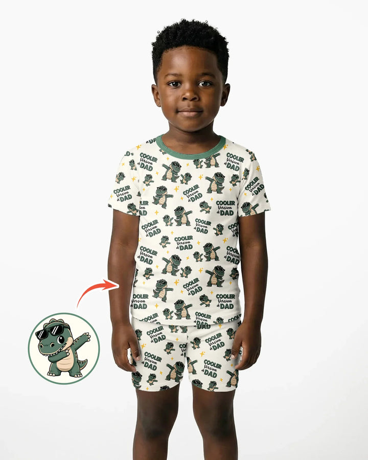 Zweiteiliges Pyjama-Set mit kurzen Ärmeln und Shorts im Sommer-Design
