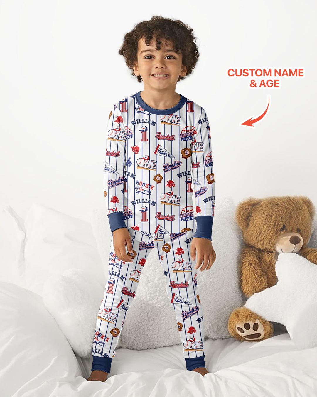 Baseball Birthday Boy Bamboo Two Piece Long Sleeve Pajama Set