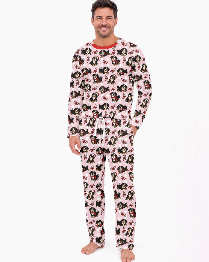 Holiday Bernese Mountain Christmas Dog Bamboo Men's Pajama Set