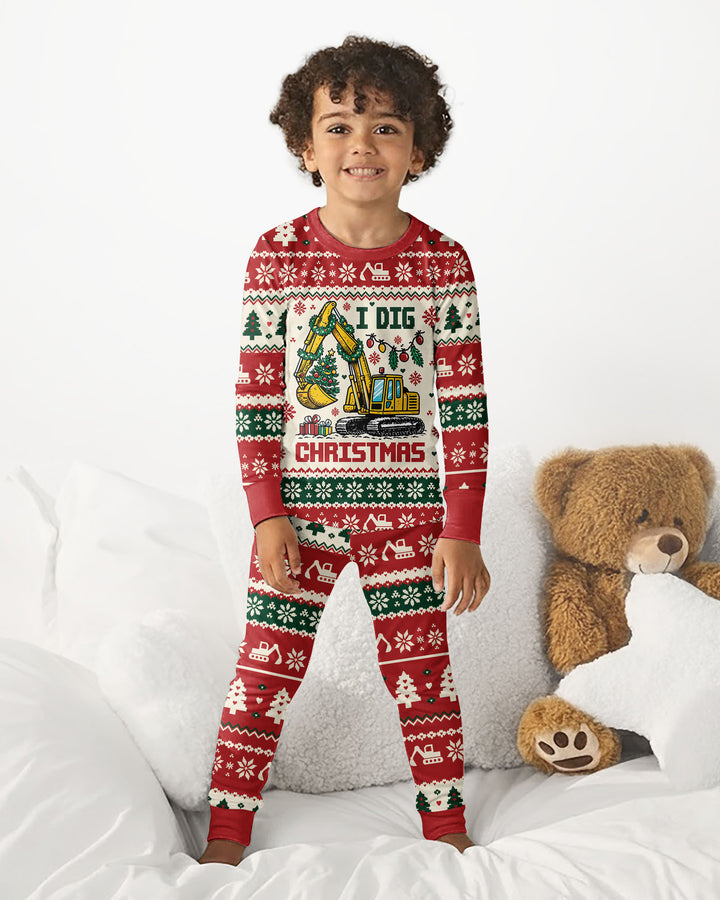 I Dig Christmas Ugly Bamboo Two Piece Long Sleeve Pajama Set