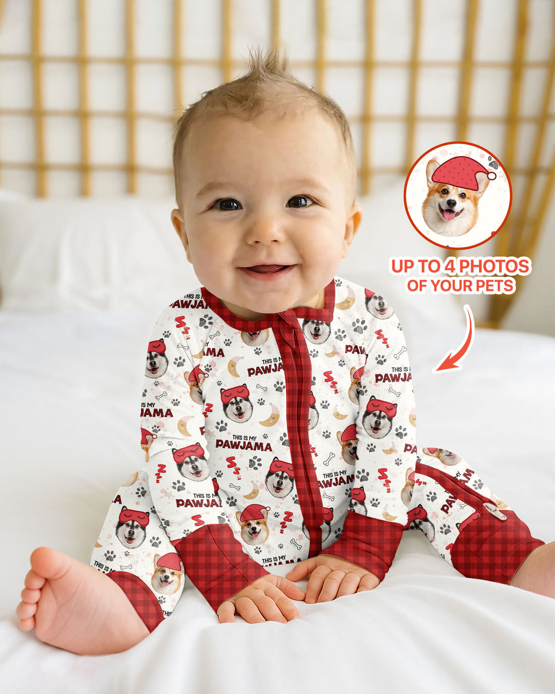 Gerippte Babykleidung mit individuellem Foto - Weich &amp; Skizzenhaft