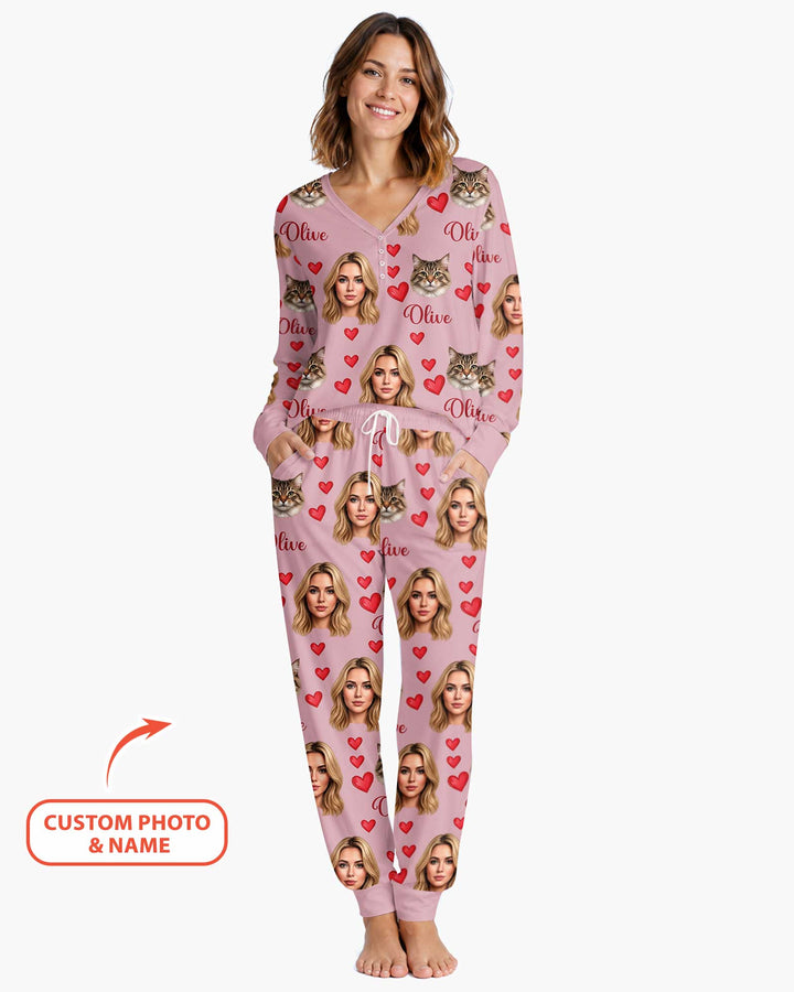 Custom Face Family Matching Bamboo Women Pajama Set