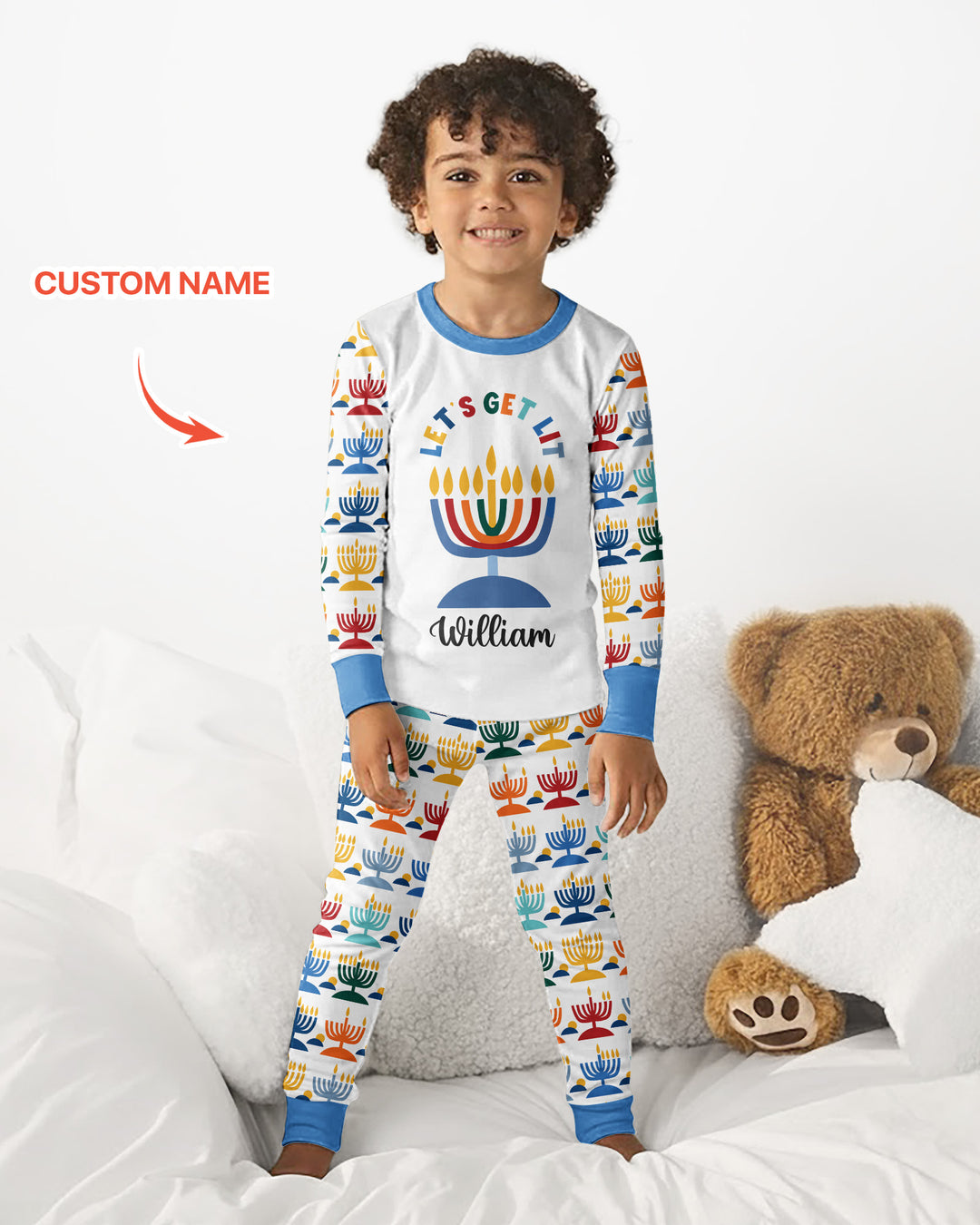 Let's Get Lit Hanukkah Bamboo Two Piece Long Sleeve Pajama Set