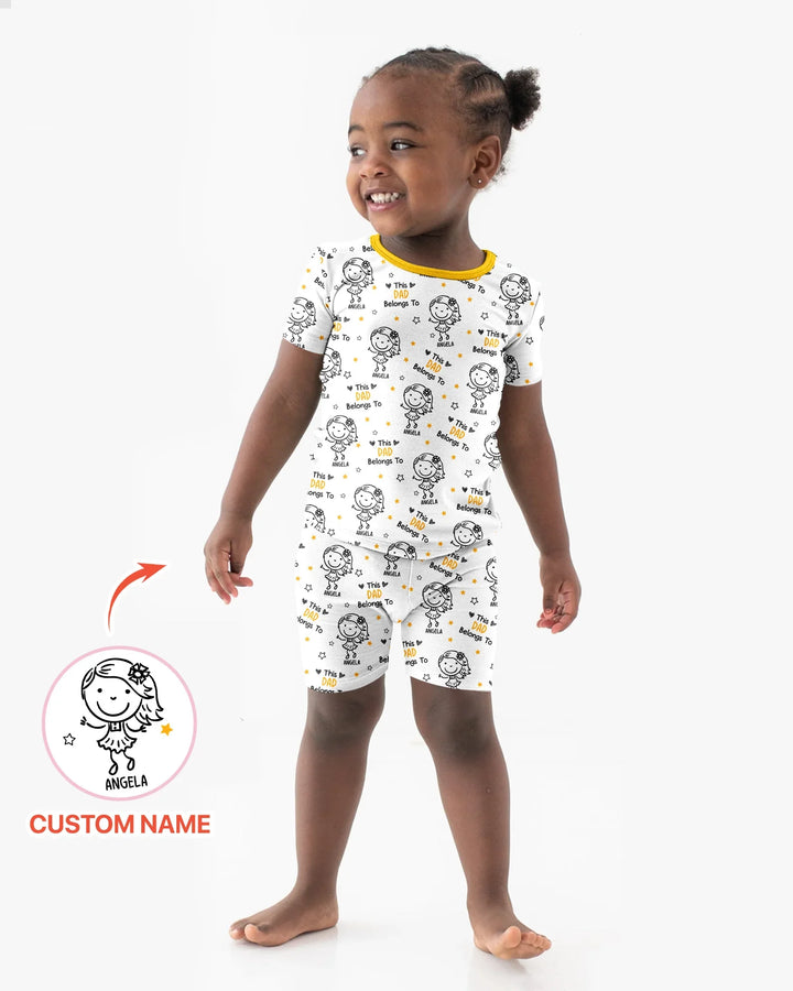 Zweiteiliges Pyjama-Set mit kurzen Ärmeln und Shorts im Sommer-Design