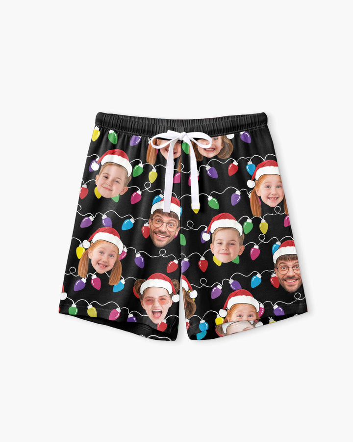 Custom Face Christmas Family Silly Xmas Leds Bamboo Women Short Sleeve Short Pajama Set