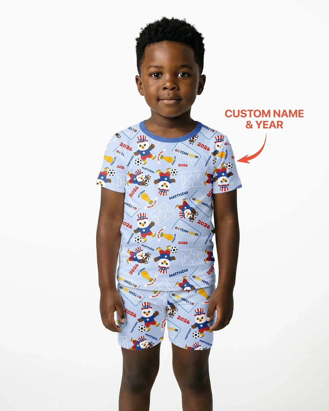 Zweiteiliges Pyjama-Set mit kurzen Ärmeln und Shorts im Sommer-Design