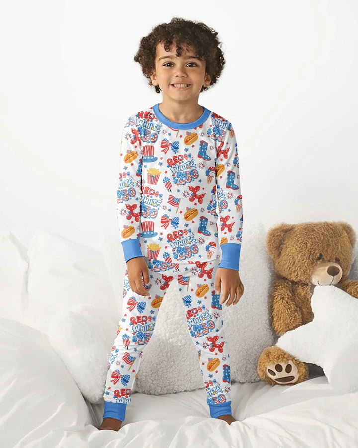 Zweiteiliges Langarm-Pyjama-Set mit Sommerfrüchten