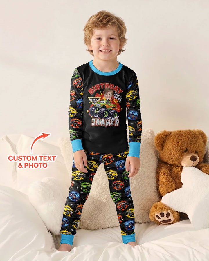Birthday Truck Rally Bamboo Two Piece Long Sleeve Pajama Set