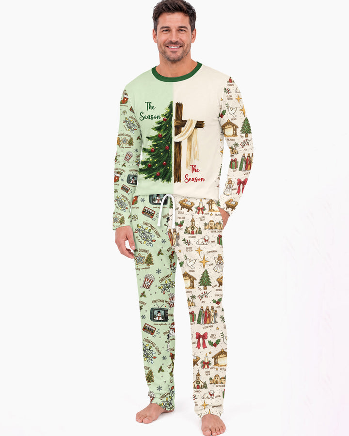 Jesus Is The Reason For The Season Family Matching Bamboo Men's Pajama Set