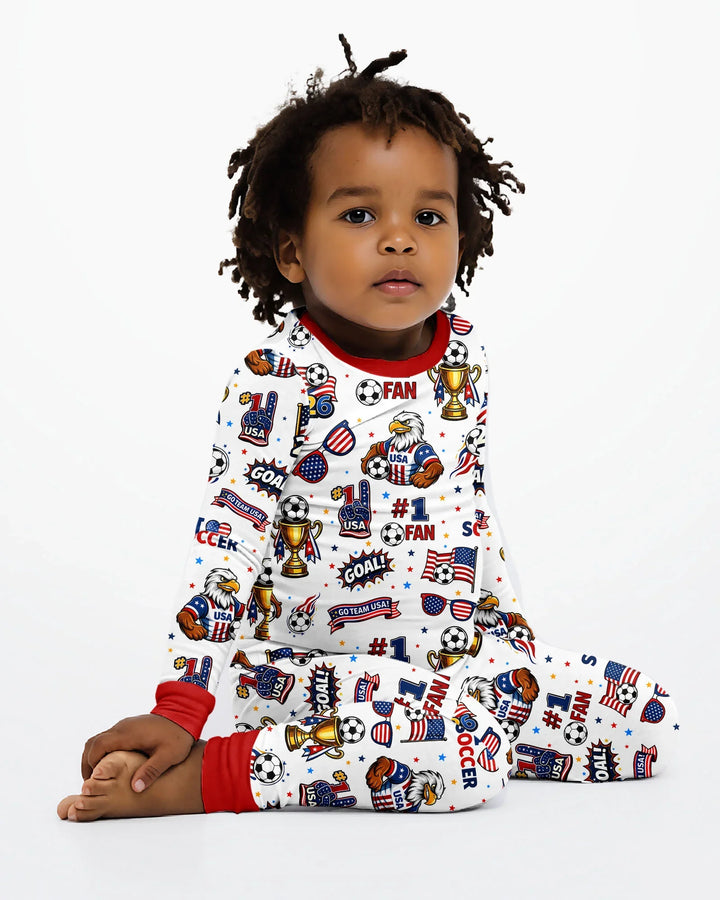 Zweiteiliges Langarm-Pyjama-Set mit Sommerfrüchten