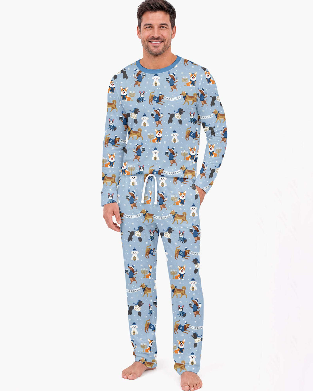 Hanukkah Dogs Bamboo Men's Pajama Set
