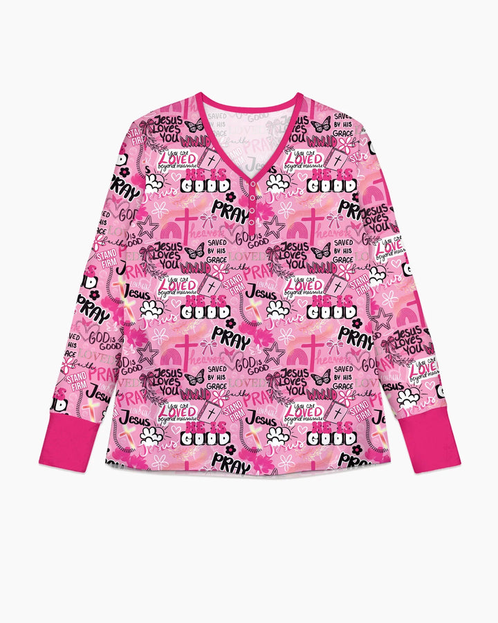Pink Faith & Grace  Bamboo Women Pajama Set
