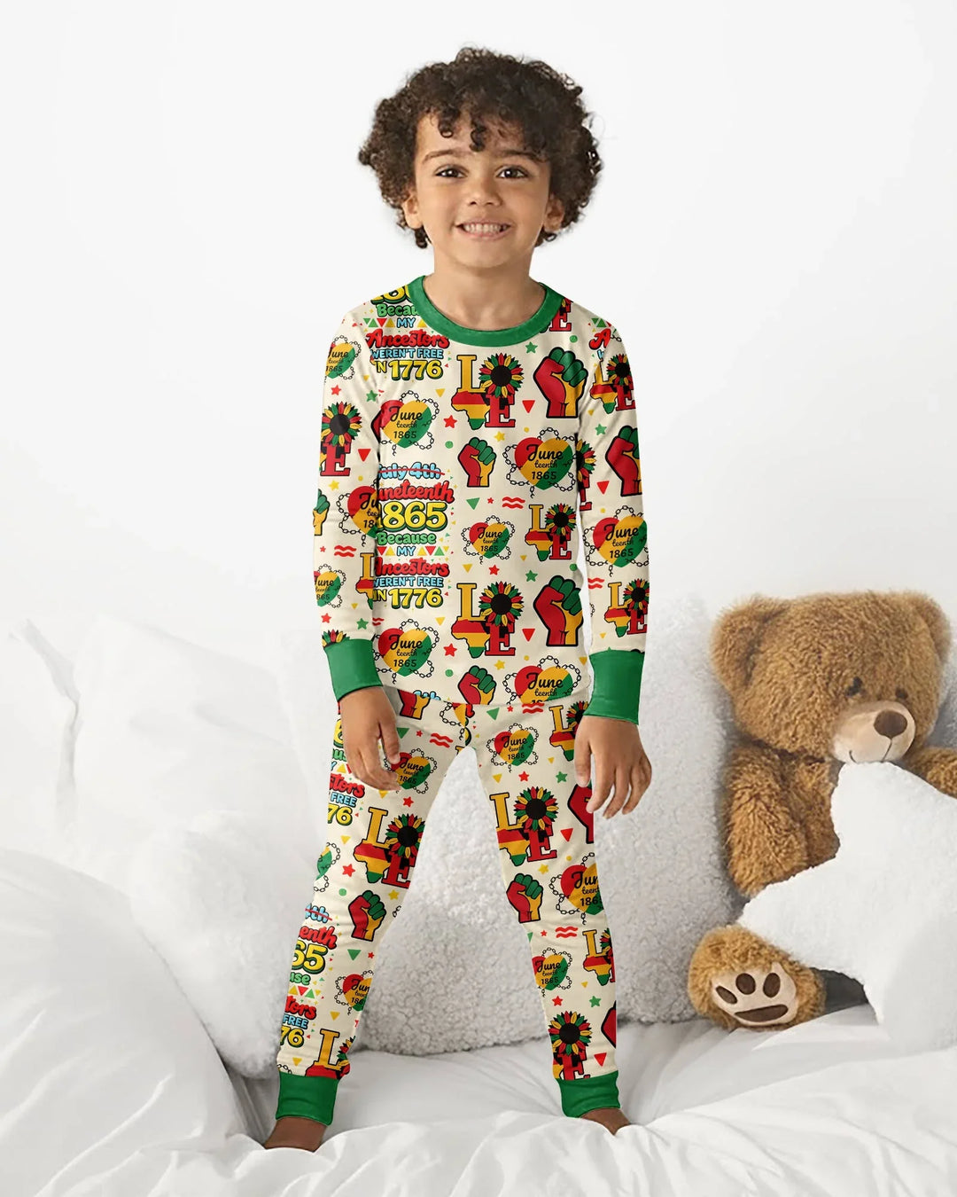Zweiteiliges Langarm-Pyjama-Set mit Sommerfrüchten