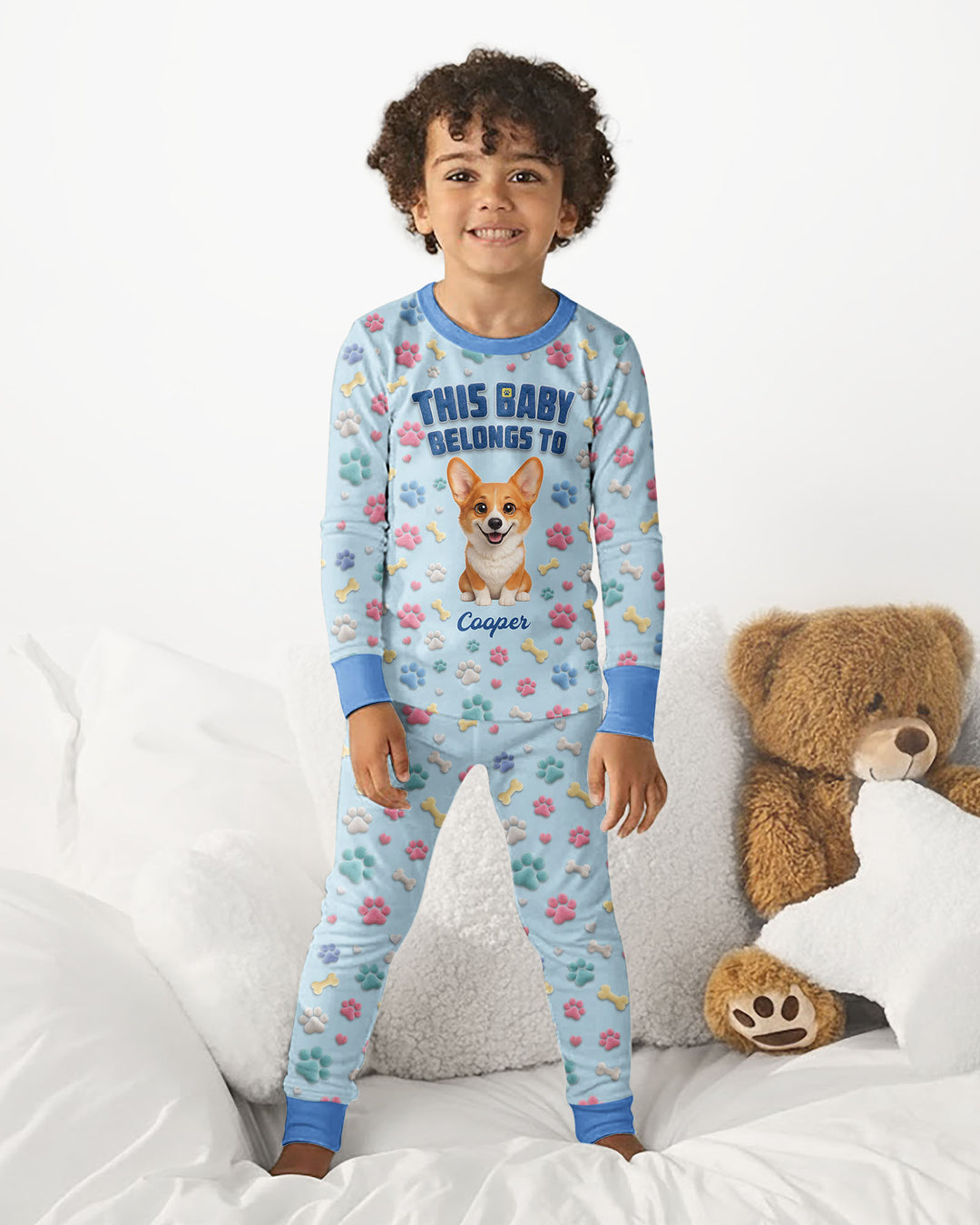 Baby Belongs To Cutie Dog Bamboo Two Piece Long Sleeve Pajama Set