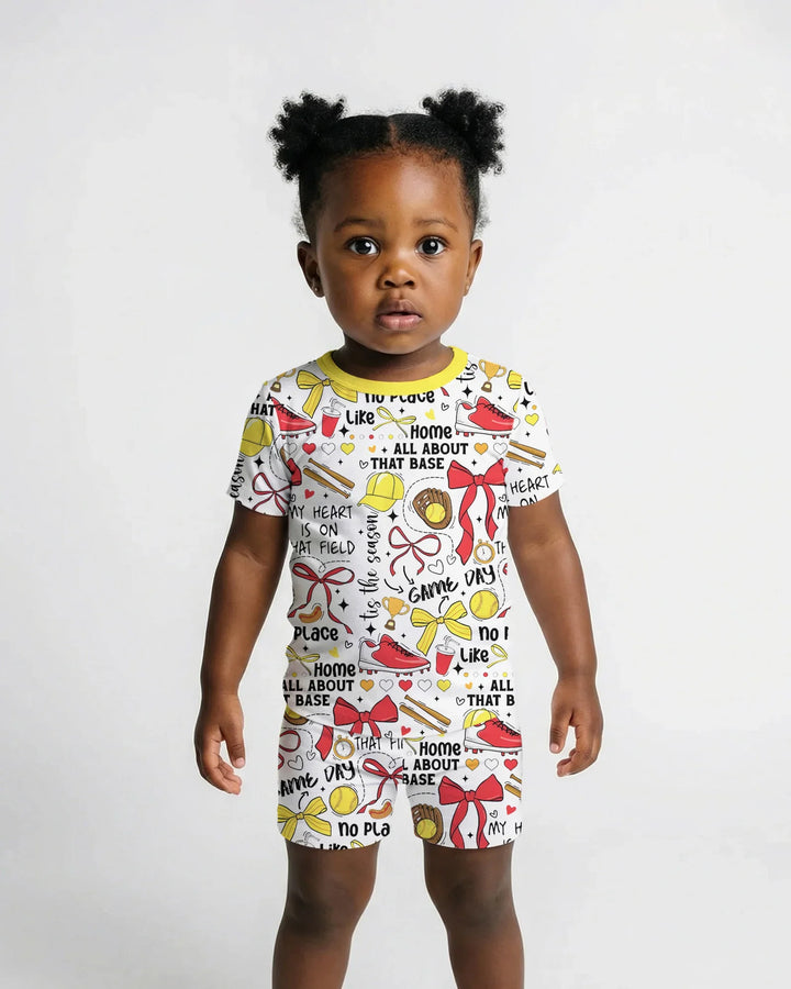 All About That Base Bamboo Two Piece Short Sleeve Shorts Pajama Set