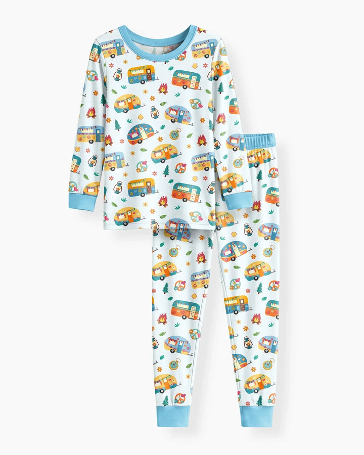 Happy Little Camper Bamboo Two Piece Long Sleeve Pajama Set