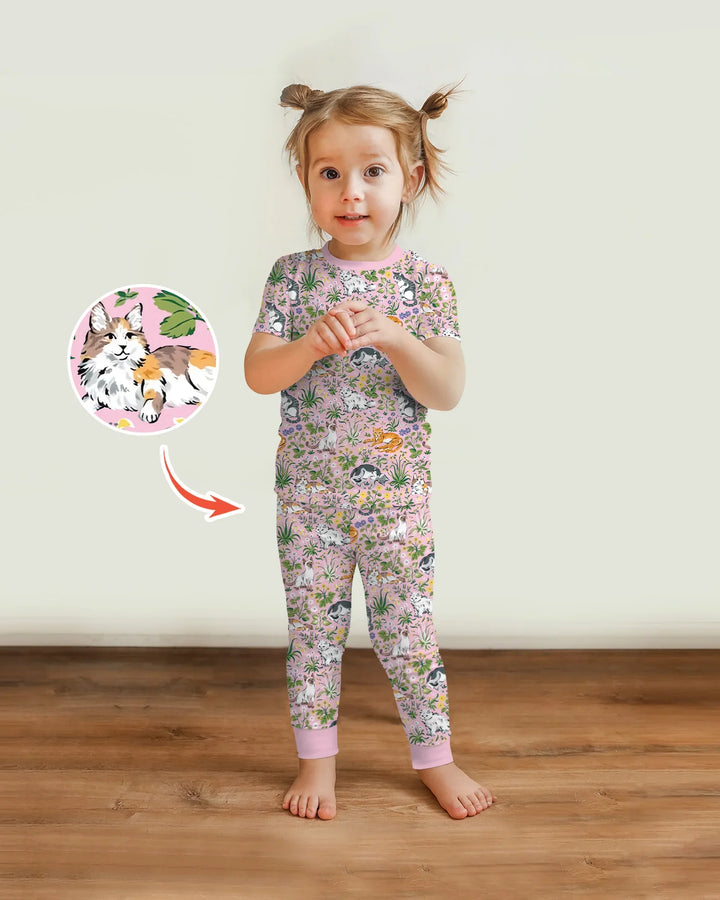 Zweiteiliges, kurzärmliges Pyjama-Set mit Marienkäfern