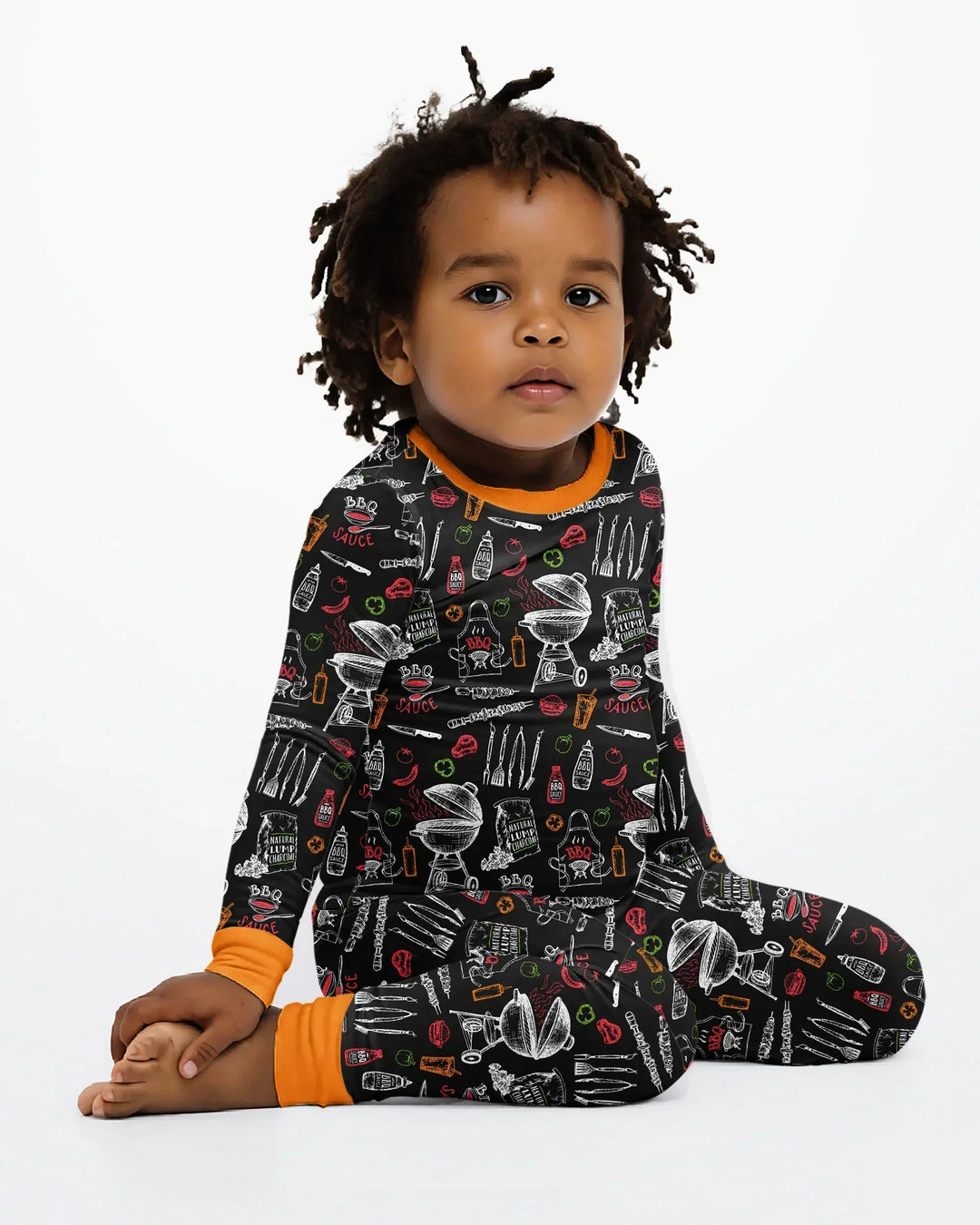 Zweiteiliges Langarm-Pyjama-Set mit Sommerfrüchten