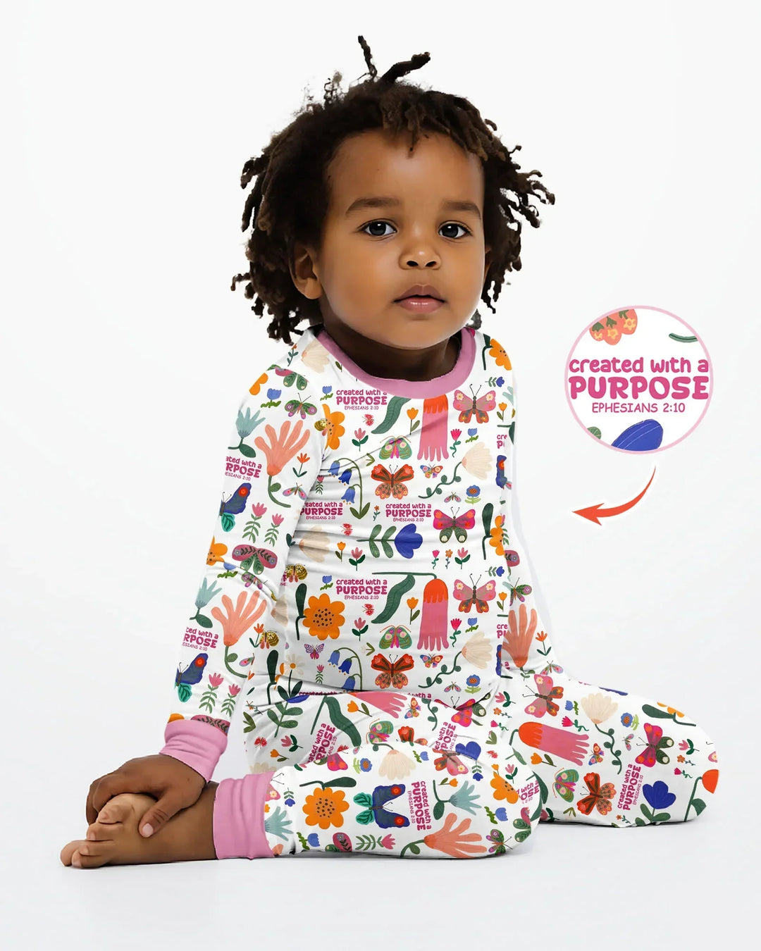 Zweiteiliges Langarm-Pyjama-Set mit Sommerfrüchten