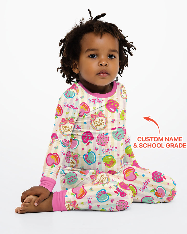 Zweiteiliges Langarm-Pyjama-Set mit Sommerfrüchten