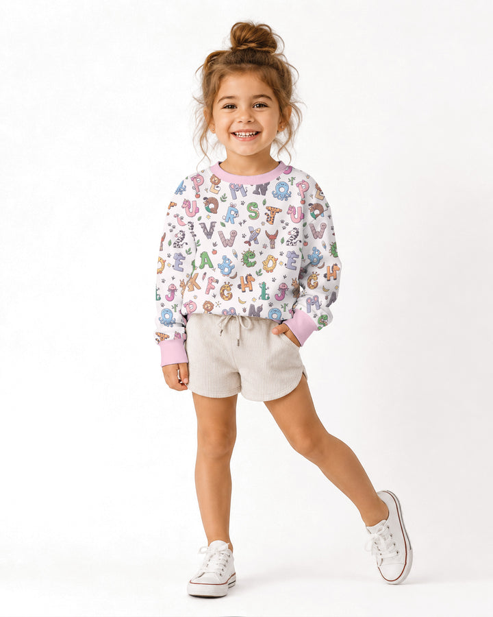 Animals Alphabet Bamboo Crewneck Sweatshirt