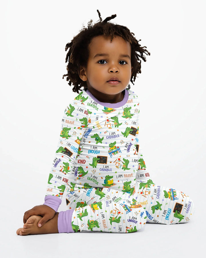 Zweiteiliges Langarm-Pyjama-Set mit Sommerfrüchten
